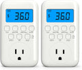 Watt Meter Plug with Backlight, Plug-In Socket Power Meter Electricity Usage Monitor Consumption Electrical Energy Monitor, Voltage Amps Wattage Electricity Usage Tester, 9 Display Modes - 2 Pack