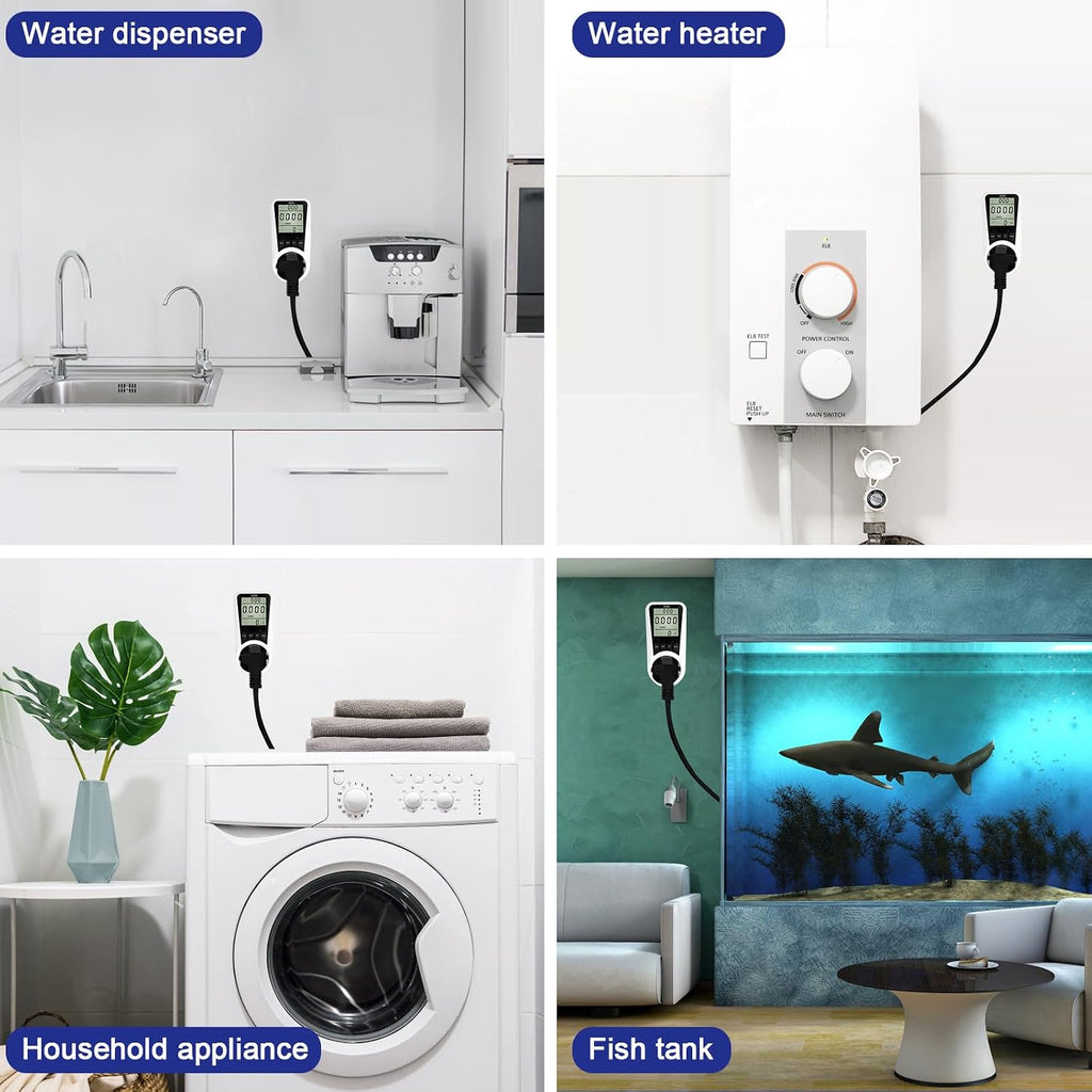 Multifunctional YC05-US Energy Meters Socket Wattmeter Power Monitor for US with Electricity Consumption Meter,Let It Help You Better Control Your Electricity Bills. (Blue Backlight)